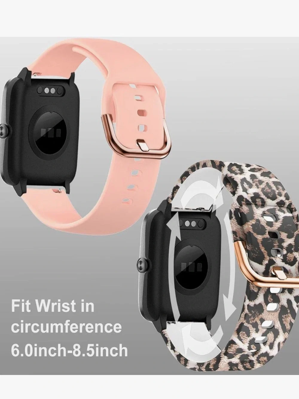 Replacement Smartwatch Bands for ID205 Series - Pink & Leopard Print NIB